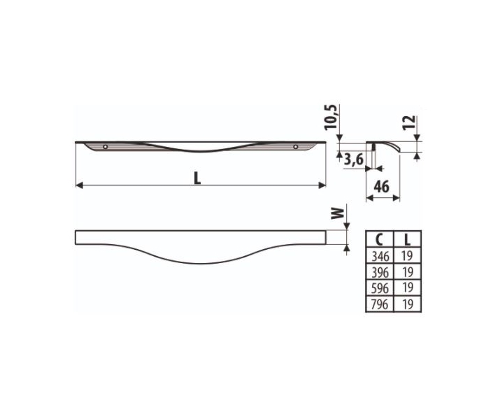 Uchwyt meblowy UA92-0346-G0004-19