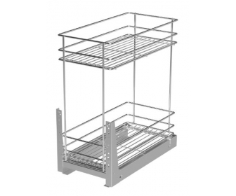 Kosz cargo mini 300 dwupoziomowy STANDARD, mocowanie dolne, G2 chrom, NOMET W-2311M-300.G2