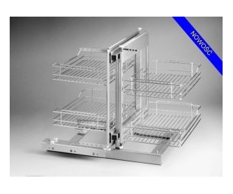 Kosz cargo narożny MAGIC KOMFORT PRESTIGE 1000, P22 srebrny, NOMET W-6000-1000.P22