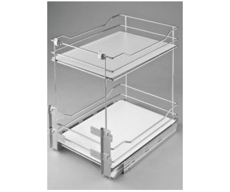 Kosz cargo 300 dwupoziomowy PRESTIGE, pełne dno, mocowanie dolne, G2 chrom, NOMET W-2311C-300.G2