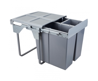 SEGREGATOR NA ODPADY POTRÓJNY Z DOCIĄGIEM (34l+2X17L) H-540 do szafki 60