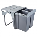 SEGREGATOR NA ODPADY POTRÓJNY Z DOCIĄGIEM (34l+2X17L) H-540 do szafki 60