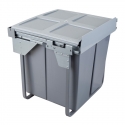 SEGREGATOR NA ODPADY POTRÓJNY Z DOCIĄGIEM (34l+2X17L) H-540 do szafki 60