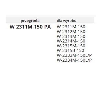 Przegroda do carga 150mm, chrom