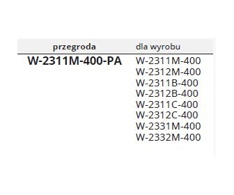 Przegroda do carga 400mm, srebrna