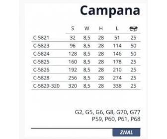 Uchwyt CAMPANA Lo 32mm złoto matowe