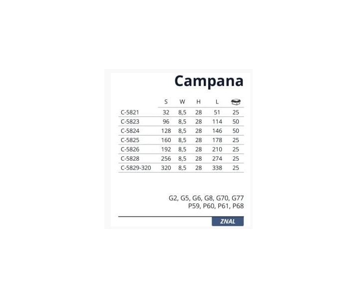 Uchwyt CAMPANA Lo 32mm złoto matowe
