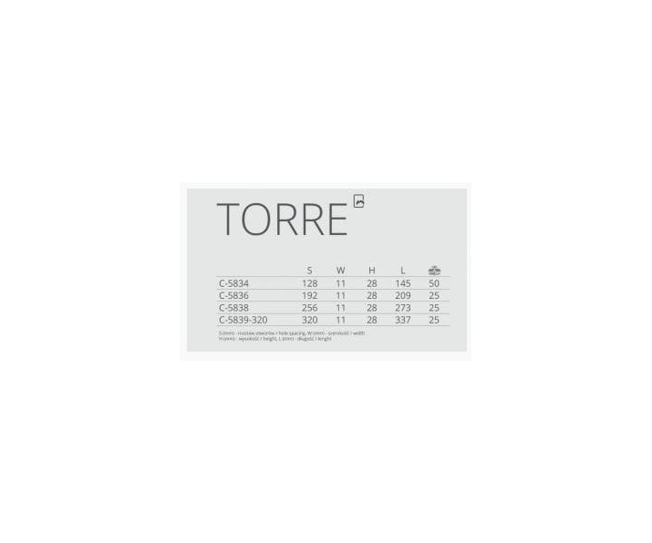 Uchwyt TORRE Lo 320mm chrom mat