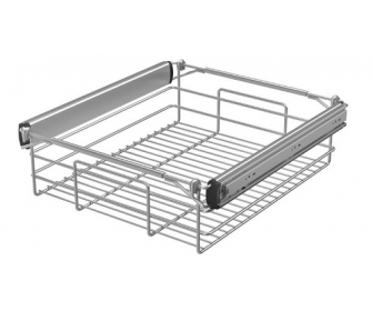Kpl. kosz na bieliznę + ramka miękki domyk SREBRNY