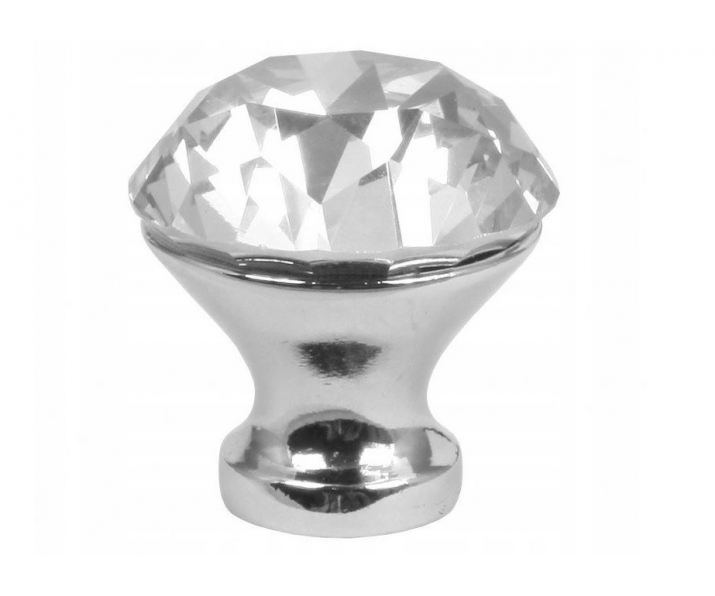 Gałka CRYSTAL A30mm M6/Biały płaska
