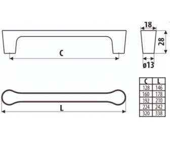 Uchwyt meblowy UU15-0128-G0008