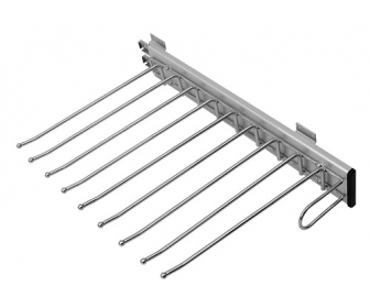 Wysuwany wieszak na spodnie 9 miejsc chrom Prawy