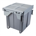 SEGREGATOR NA ODPADY PODWÓJNY Z DOCIĄGIEM (2x34l) H-540 z moc.frontu do szafki 60