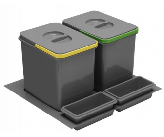 System pojemników MULTINO 600 2X15L+ 2 brytfanki ANTRACYT