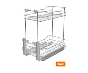 Kosz cargo mini 400 dwupoziomowy PRESTIGE, mocowanie dolne, G2 chrom, NOMET W-2311B-400.G2