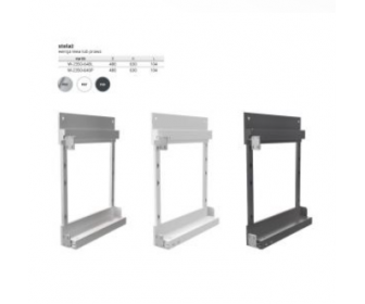 Stelaż do kosza cargo mini z mocowaniem bocznym PRESTIGE SUPREME/box, prawy, P67 biały, NOMET W-2350-640P.P67