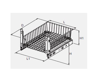 Szuflada dolna miękki domyk, S 400mm, srebrna