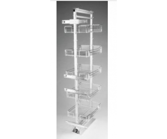 Kosz cargo maxi 300 PRESTIGE, 6 półek, P22 srebrny, NOMET W-5600-300.P22