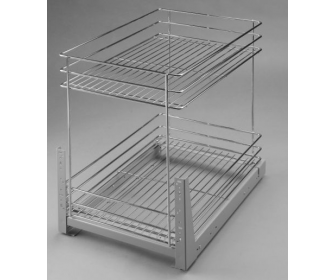 Kosz cargo mini 500 dwupoziomowy STANDARD, mocowanie dolne, P22 srebrny, NOMET W-2311M-500.P22