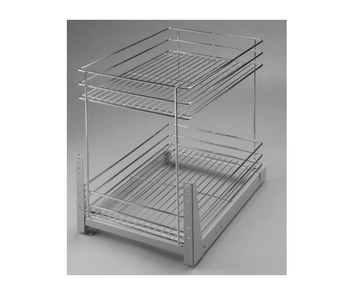 Kosz cargo mini 500 dwupoziomowy STANDARD, mocowanie dolne, P22 srebrny, NOMET W-2311M-500.P22