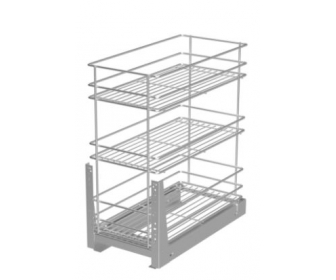 Kosz cargo 300 trzypoziomowy STANDARD, mocowanie dolne, P22 srebrny, NOMET W-2312M-300.P22
