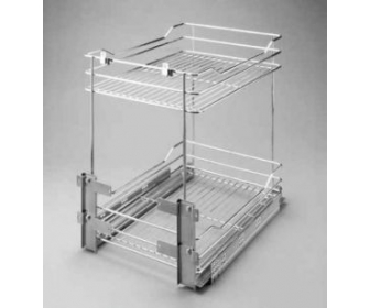 Kosz cargo mini 500 dwupoziomowy PRESTIGE, mocowanie dolne, P1 biały, NOMET W-2311B-500.P1