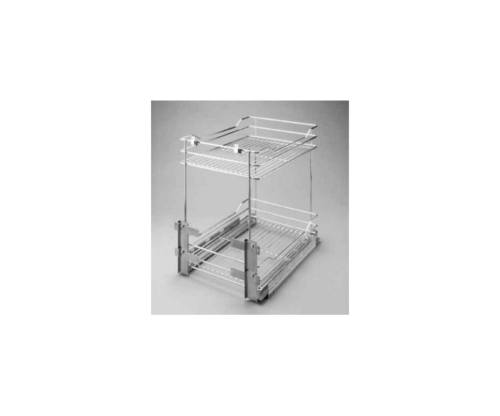 Kosz cargo mini 500 dwupoziomowy PRESTIGE, mocowanie dolne, P1 biały, NOMET W-2311B-500.P1