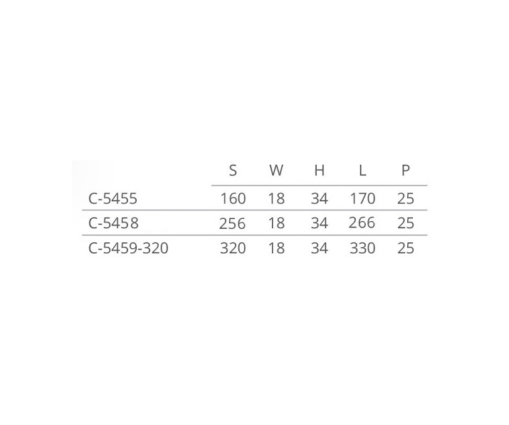 Uchwyt TWIX L 320 G8-G2 stal sz.-chrom