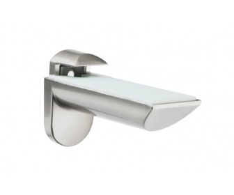 Podpórka (1 kpl.) KAIMAN do półek woln. o grub.7-41mm, reg. kąt, 25Kg/szt, szkło/płyta - Satyna.