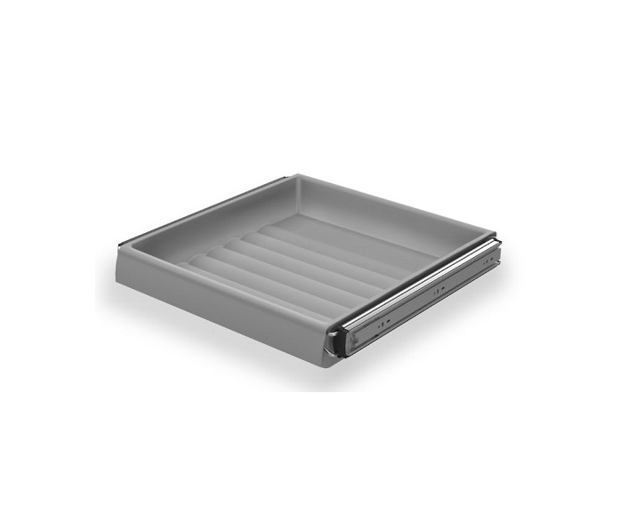 Kpl. półka plastikowa + ramka miękki domyk SREBRNA