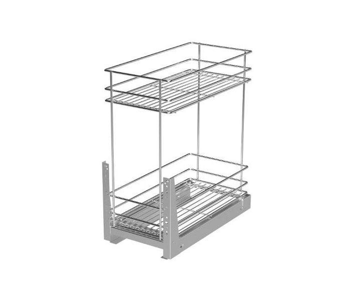 Kosz cargo mini 200 dwupoziomowy STANDARD, mocowanie dolne, G2 chrom, NOMET W-2311M-200.G2