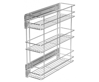 Kosz cargo 150 trzypoziomowy STANDARD, mocowanie boczne, P22 srebrny, NOMET W-2314M-150.P22