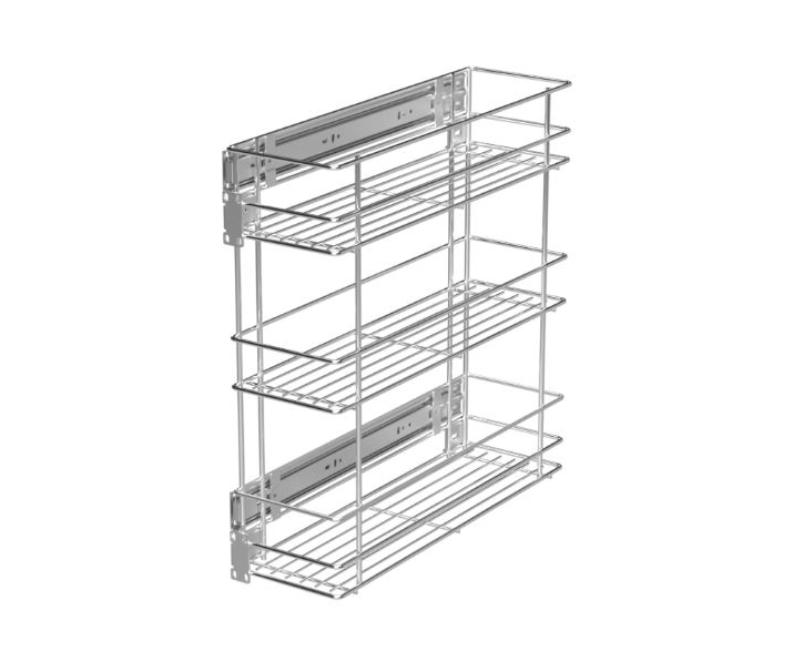 Kosz cargo 150 trzypoziomowy STANDARD, mocowanie boczne, P22 srebrny, NOMET W-2314M-150.P22