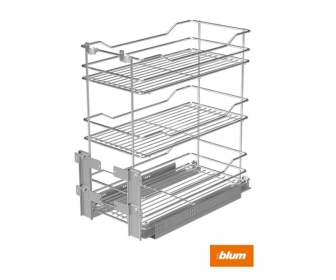 Kosz cargo mini 300 trzypoziomowy PRESTIGE, mocowanie dolne, G2 chrom, NOMET W-2312B-300.G2