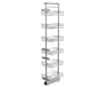 Kosz cargo maxi 400 ECONOMIC, 6 półek, P22 srebrne, NOMET W-7600-400.P22