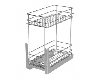 Kosz cargo mini 150 dwupoziomowy STANDARD, mocowanie dolne, G2 chrom, NOMET W-2311M-150.G2