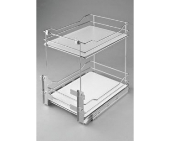 Kosz cargo 500 dwupoziomowy PRESTIGE, pełne dno, mocowanie dolne, P22 srebrny, NOMET W-2311C-500.P22