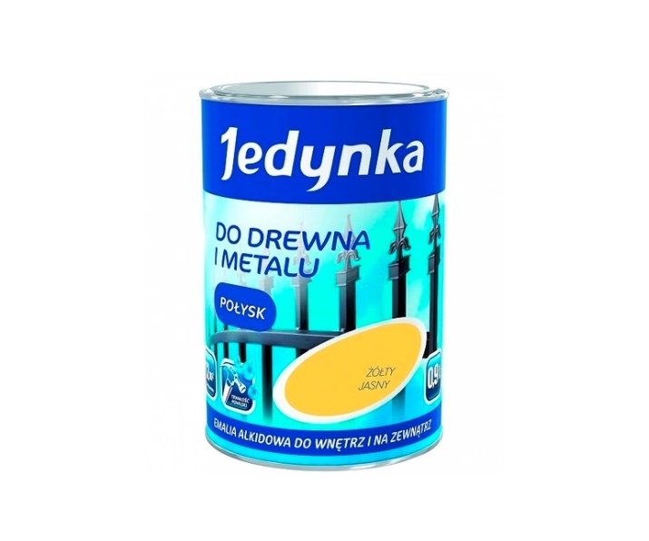 Farba Jedynka do drewna i metalu Żółty Połysk 0,9L