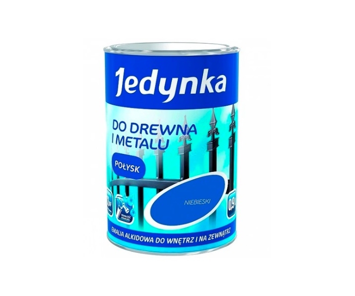 Farba Jedynka drewna i metalu Niebieski Połysk 0,9L