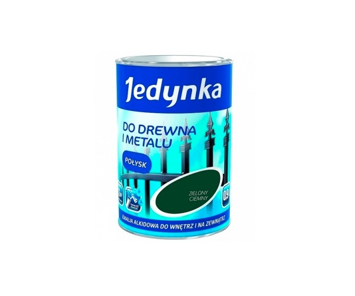 Farba Jedynka do drewna metalu Zielony Połysk 0,9L