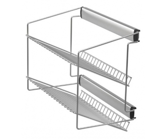 NOMET Półka na buty dwupoziomowa boczna, P22 srebrny, W-3317.P22