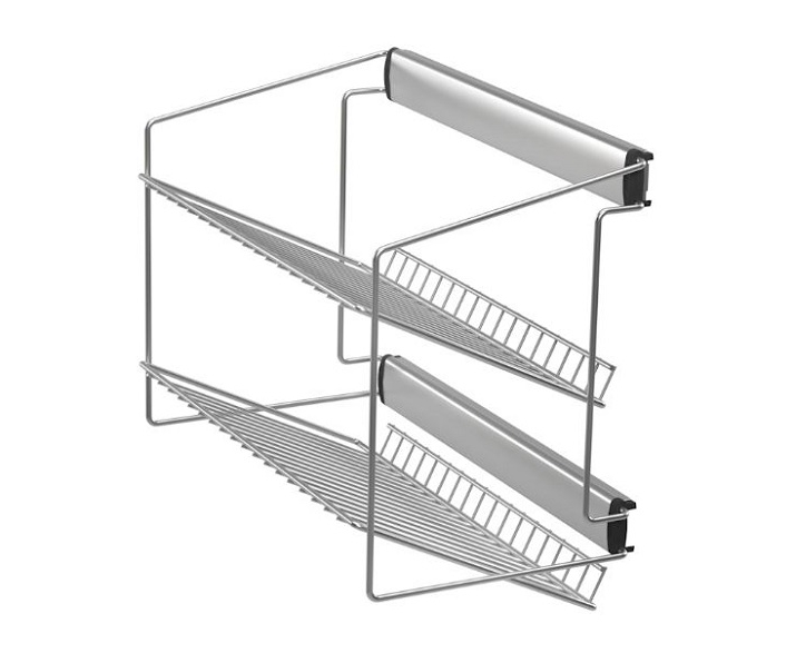 NOMET Półka na buty dwupoziomowa boczna, P22 srebrny, W-3317.P22