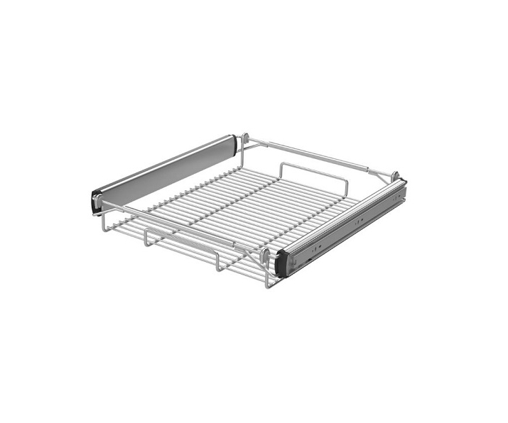 Kpl. półka na bieliznę + ramka miękki domyk SREBRNA