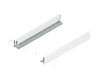 Bok szuflady LEGRABOX, wys. M (90,5 mm), dł. 650 mm, lewy/prawy, jedwabiście biały mat