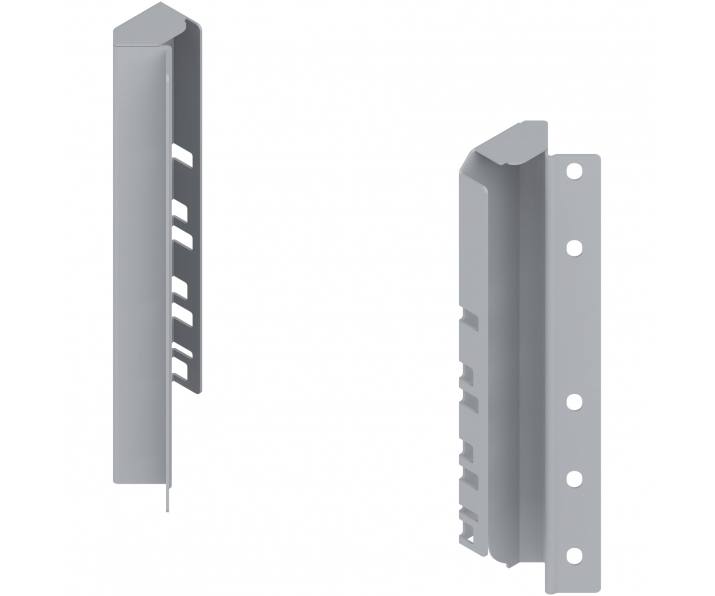 Uchwyt drewnianej ścianki tylnej TANDEMBOX, wys. D (224 mm), do SPACE CORNER, prawy+lewy, R9006 szara
