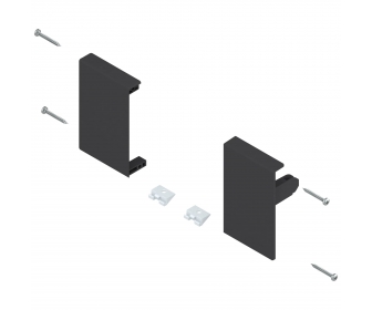 KAS. Mocowanie frontu TANDEMBOX, wys. M, do szuflady wewnętrznej, lewe/prawe, do TANDEMBOX antaro, czarny