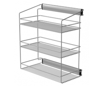 PÓŁKA BOCZNA TRZYPOZIOMOWA NA ODZIEŻ P22 SREBRNA