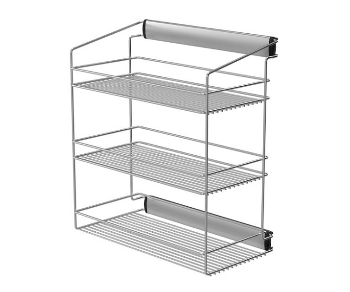 PÓŁKA BOCZNA TRZYPOZIOMOWA NA ODZIEŻ P22 SREBRNA