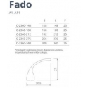 Uchwyt FADO 192 anoda szczotkowana A11