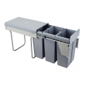 SEGREGATOR NA ODPADY 3x 10L - 30 cm Szary z mocowaniem Frontu 